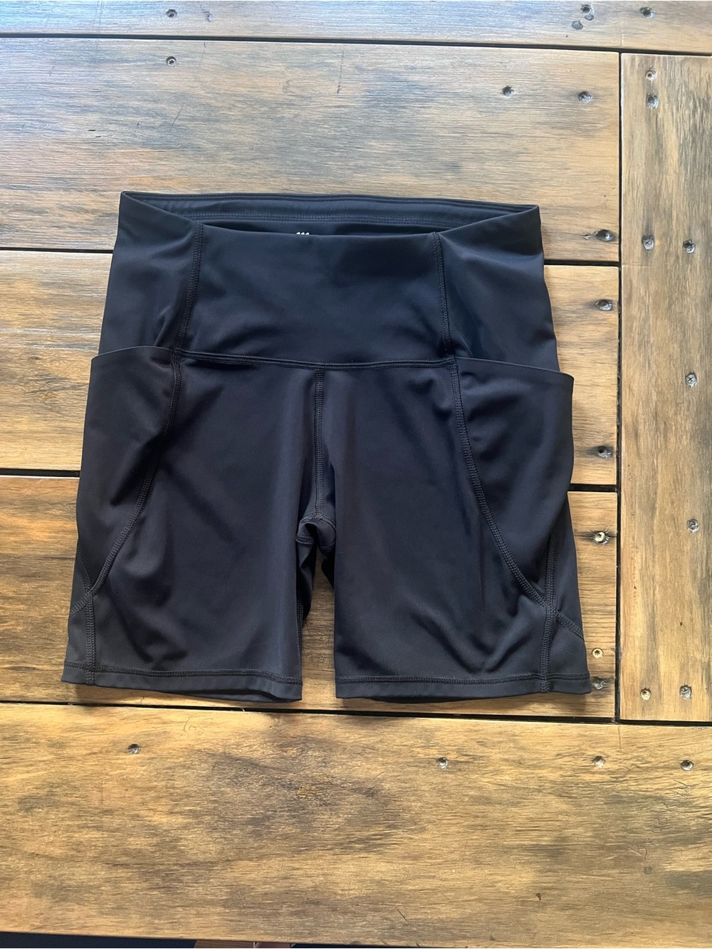all in motion Black High-Rise Bike Shorts with Side Pockets